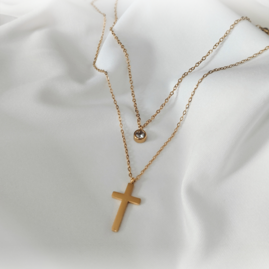 Collier double "Croix"